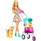 Mattel Barbie Strollin Pups Playset Interactive Doll Dog Stroller Toy